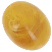 Perla in resina traslucida 24x19 mm - Giallo miele marmorizzato x1