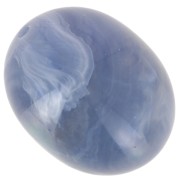 Perla d'oliva 24x19 mm in resina traslucida - Blu grigio marmorizzato x1