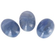 Perla d'oliva 24x19 mm in resina traslucida - Blu grigio marmorizzato x1