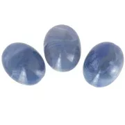 Perla d'oliva 24x19 mm in resina traslucida - Blu grigio marmorizzato x1