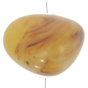 Perle di resina traslucida 12x15 mm - Ambra marmorizzata chiara x6