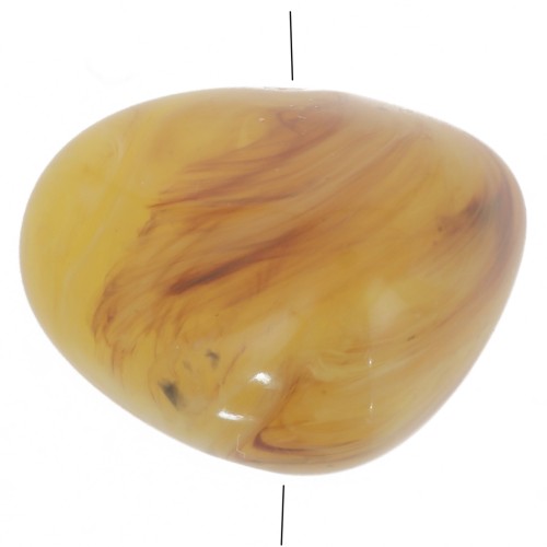 Perle di resina traslucida 12x15 mm - Ambra marmorizzata chiara x6