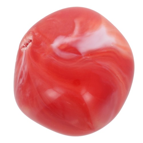 Perle tonde irregolari da 15 mm in resina opaca - Granatina marmorizzata x4