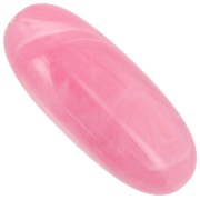 Perla di oliva in resina traslucida 34x14 mm - Rosa scuro marmorizzato x1
