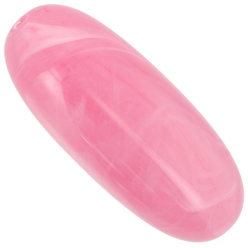 Perla di oliva 34x14 mm in resina traslucida - Rosa scuro marmorizzato x1