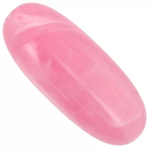 Perla di oliva 34x14 mm in resina traslucida - Rosa scuro marmorizzato x1