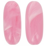Perla di oliva in resina traslucida 34x14 mm - Rosa scuro marmorizzato x1