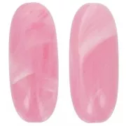 Perla di oliva in resina traslucida 34x14 mm - Rosa scuro marmorizzato x1