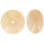 Perla rotonda da 16 mm in resina traslucida - Beige - Rosé marmorizzato x1