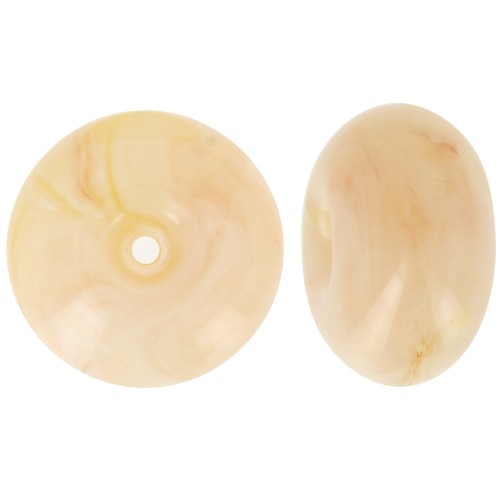 Perla rotonda da 16 mm in resina traslucida - Beige - Rosé marmorizzato x1