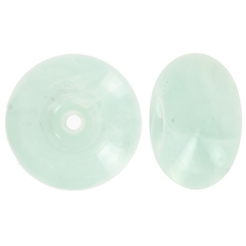 Perla rotonda da 16 mm in resina traslucida - Blu smerigliato x1