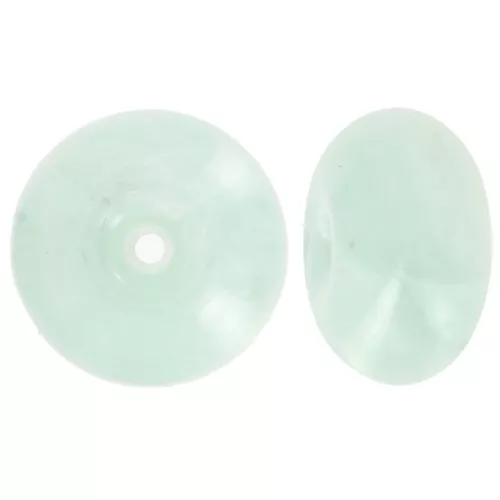 Perla rotonda da 16 mm in resina traslucida - Blu smerigliato x1