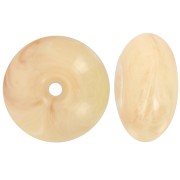 Perla rotonda 18x9 mm in resina traslucida - Beige - Rosé marmorizzato x1