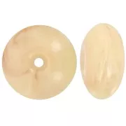 Perla rotonda 18x9 mm in resina traslucida - Beige - Rosé marmorizzato x1