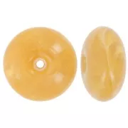 Perla rotonda 18x9 mm in resina traslucida - Giallo miele marmorizzato x1