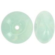 Perla rotonda 18x9 mm in resina traslucida - Blu smerigliato x1
