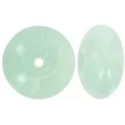 Perla rotonda 18x9 mm in resina traslucida - Blu smerigliato x1
