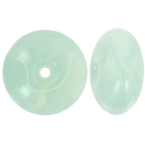 Perla rotonda 18x9 mm in resina traslucida - Blu smerigliato x1