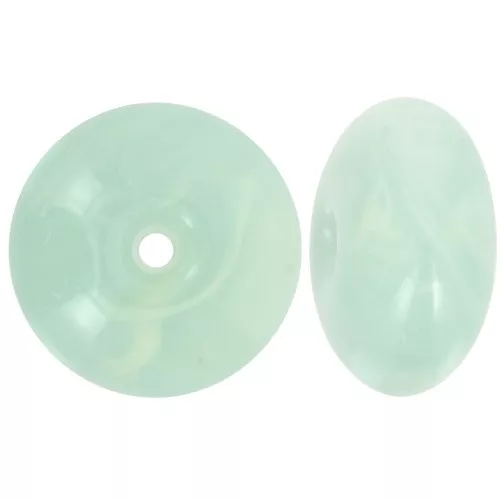Perla rotonda 18x9 mm in resina traslucida - Blu smerigliato x1