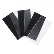 Assortimento di targhette di vetro di Murano COE104 5x10 cm Nero/Trasparente