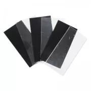 Assortimento di targhette di vetro di Murano COE104 5x10 cm Nero/Trasparente
