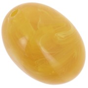 Perla oliva in resina traslucida 21x15 mm - Giallo miele marmorizzato x1|raw }}