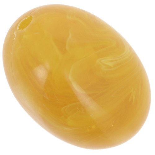 Perla di oliva 21x15 mm in resina traslucida - Giallo miele marmorizzato x1