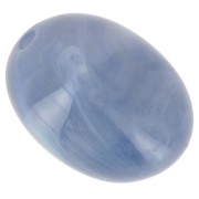 Perla di oliva in resina traslucida 21x15 mm - Blu grigio marmorizzato x1|raw }}