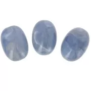 Perla di oliva 21x15 mm in resina traslucida - Blu grigio marmorizzato x1