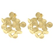 Orecchini a fiore 26 mm - Acciaio inossidabile 304L Dorato x2