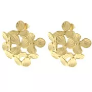 Orecchini a fiore 26 mm - Acciaio inossidabile 304L Dorato x2