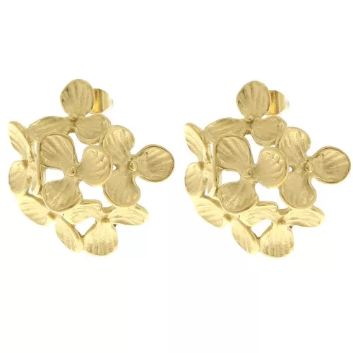 Orecchini a fiore 26 mm - Acciaio inossidabile 304L Dorato x2