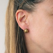 Orecchini martellati a raggiera 15 mm - Acciaio inossidabile 304L Dorato x2