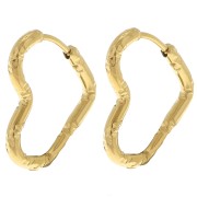 Orecchini cuore diamante 19x16 mm - Acciaio inossidabile 304L Dorato x2
