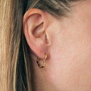 Orecchini cuore diamante 19x16 mm - Acciaio inossidabile 304L Dorato x2