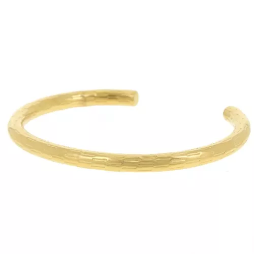 Bracciale ovale testurizzato - 5x160 mm - Acciaio inossidabile 304L Dorato x1