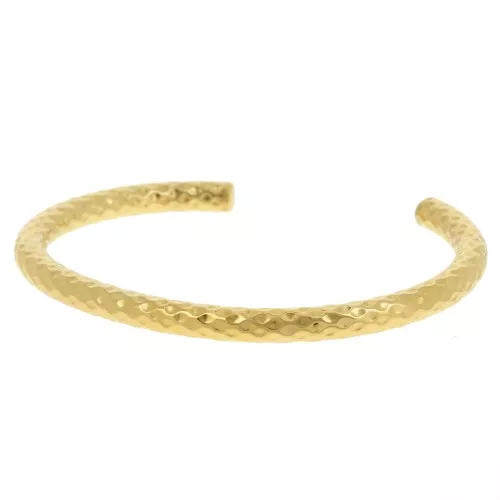 Bracciale ovale martellato - 5x160 mm - Acciaio inossidabile 304L Dorato x1