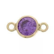 Separatore 2 anelli mm. 11x6 - Ossido di zirconio - Amethyst Gold filled x1