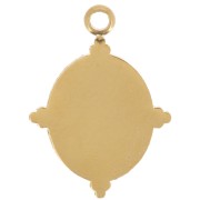 Pendente ovale 18x13 mm con resina epossidica - Acciaio inossidabile 304L Dorato - Colore crema x1