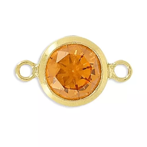 Separatori 2 anelli mm. 11x6 - Ossido di zirconio - Topaz Gold filled x1
