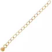 Catena di estensione con maglia da 60 mm e pallina Rombo - Acciaio inox 304L Dorato x1