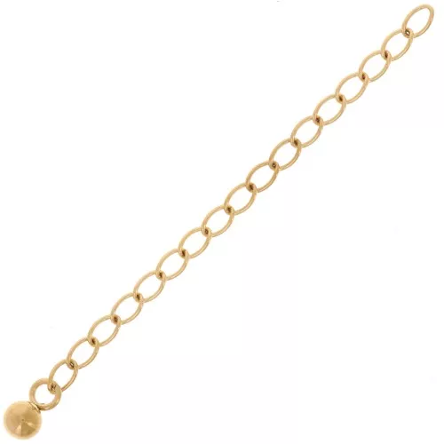 Catena di estensione con maglia da 60 mm e pallina Rombo - Acciaio inox 304L Dorato x1