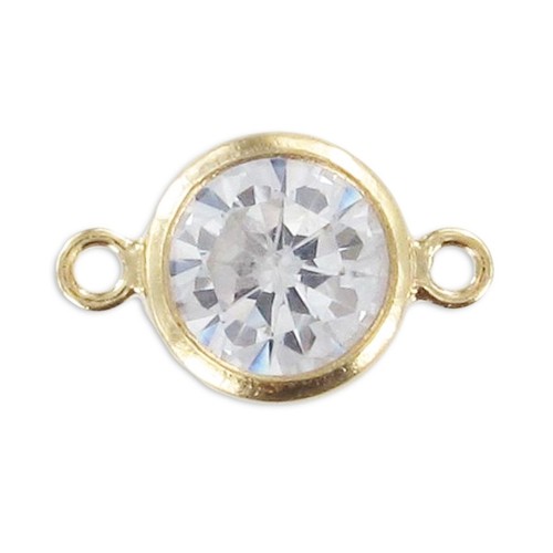 Separatori 2 anelli mm. 11x6 - Ossido di zirconio - Gold filled x1