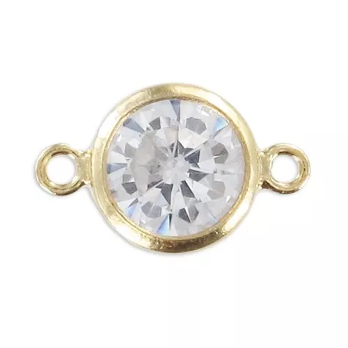 Separatori 2 anelli mm. 11x6 - Ossido di zirconio - Gold filled x1