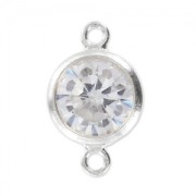 Separatore 2 anelli mm. 11x6 - Ossido di zirconio -Argento 925 x1