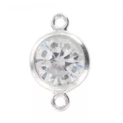 Separatore 2 anelli mm. 11x6 - Ossido di zirconio -Argento 925 x1