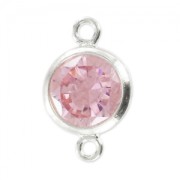 Separatore 2 anelli mm. 11x6 - Ossido di zirconio - Light Rose Argento 925 x1|raw }}