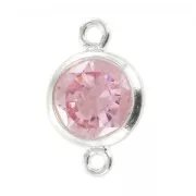 Separatore 2 anelli mm. 11x6 - Ossido di zirconio - Light Rose Argento 925 x1