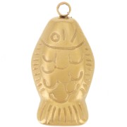 Ciondolo a forma di pesce 20x10,5 mm - Acciaio inossidabile 304L Dorato x1