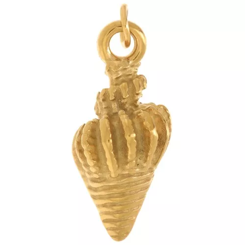 Ciondolo a conchiglia 19x9 mm - Acciaio inossidabile 304L Dorato x1